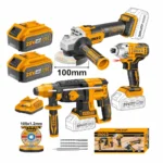 Ingco COSLI230520 Contains Cordless Hammer Drill, Cordless Angle Grinder, Cordless Impact Driver, 3pcs Combo Kit
