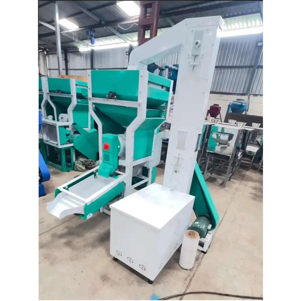 Automatic Rice Mill with Cyclone De-stoner Grader and 10 HP Crompton Motor